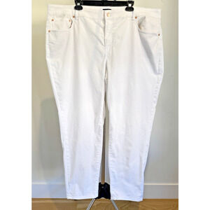 TALBOTS Everyday Relaxed Jeans Straight Leg White Denim 5-Pocket Size 22W